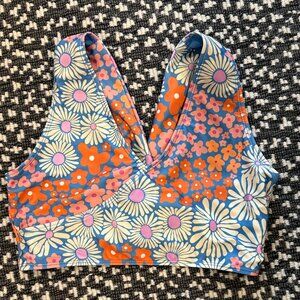 Nani Swimwear Croptop Bikini Top Size Medium Floral Waves